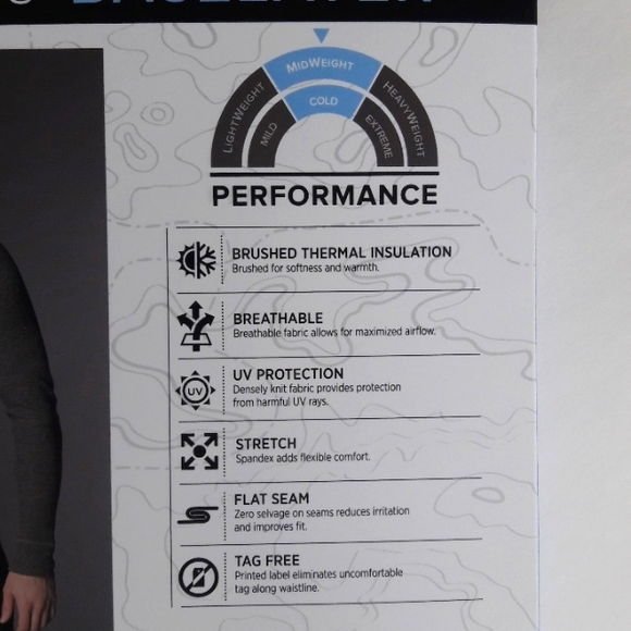 NWT Men's Long Sleeve Crew Waffle Thermal Baselayer Top Small - Picture 3 of 3